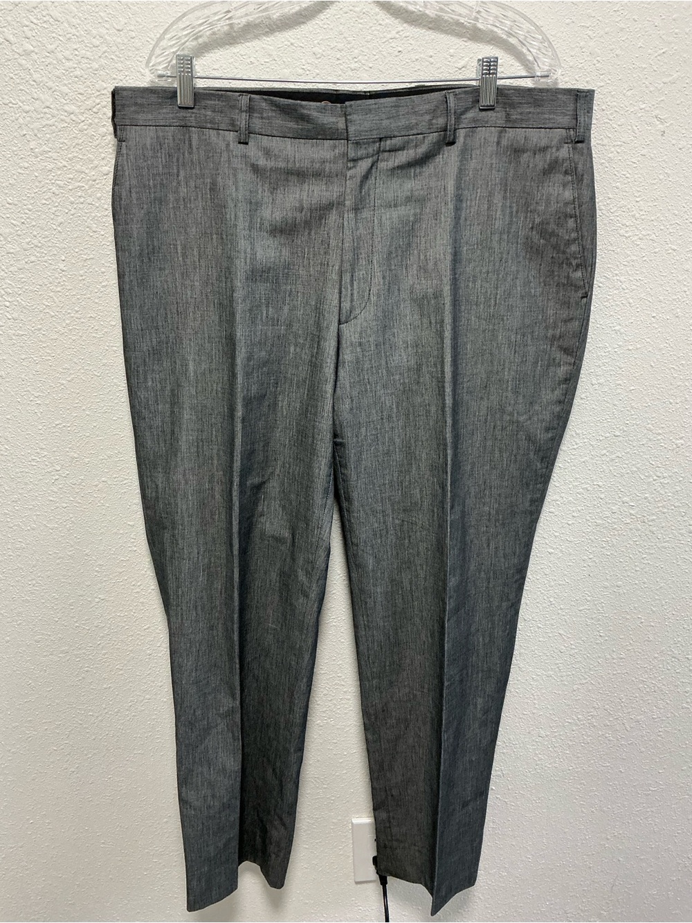 Men's Tailored Gray Dress Pants - Classic Office Trousers made in Italy 100%